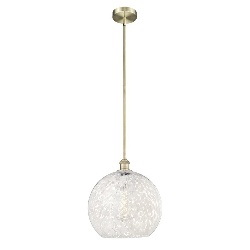 Luminaire suspendu 1 lumière Ivana, H 16,13 po x l 13,75 po x P 13,75 po, Laiton antique