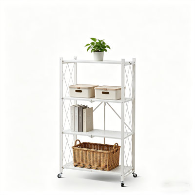 4-Tier Foldable Storage Shelf – White