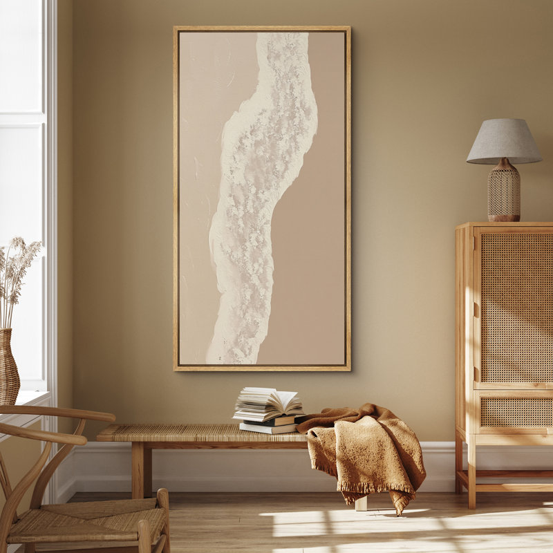 «Abstract Beach Landscape», reproduction d'art sur toile encadrée inspirée de la nature sereine pour décoration murale bord de mer