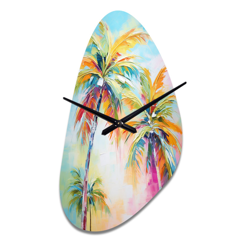 Horloge murale Popart Palm Trees III - Palm Trees, Moyenne