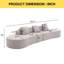 Canapé-lit moderne incurvé en tissu polyvalent avec trois coussins de 130,5 po de largeur Boneless-1593159428