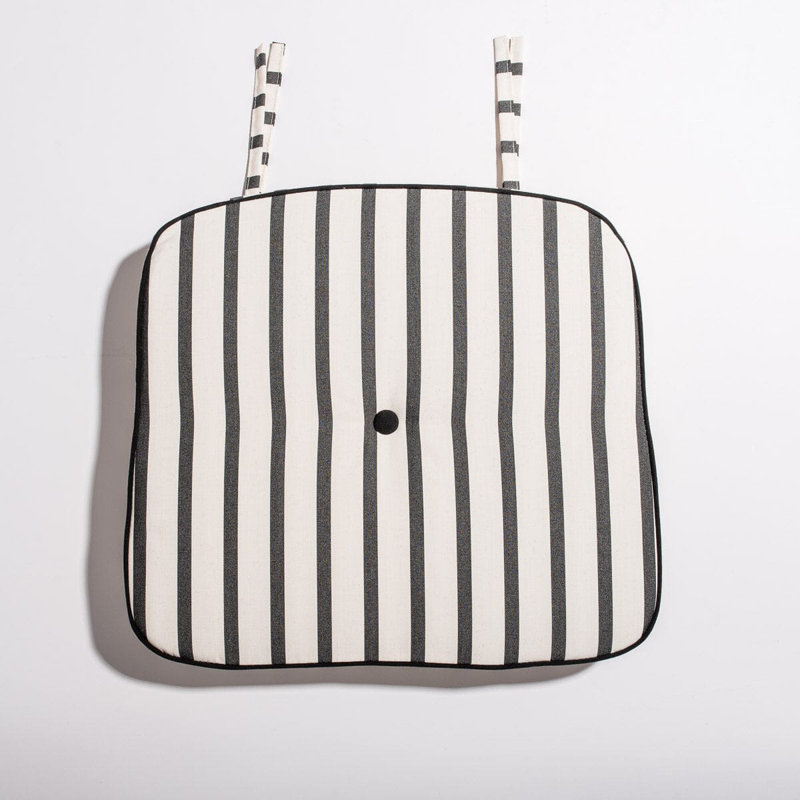 AL Fresco Dining Chair Cushion, Monaco Black Striped
