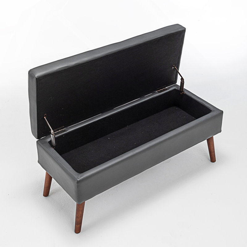 Banc de rangement, banc avec rangement, banc de bout de chambre à coucher, banc de pied de lit, banc d'entrée, Dark Grey