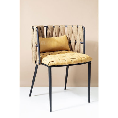 Chair with Armrest Cheerio Yellow incl. Cushion