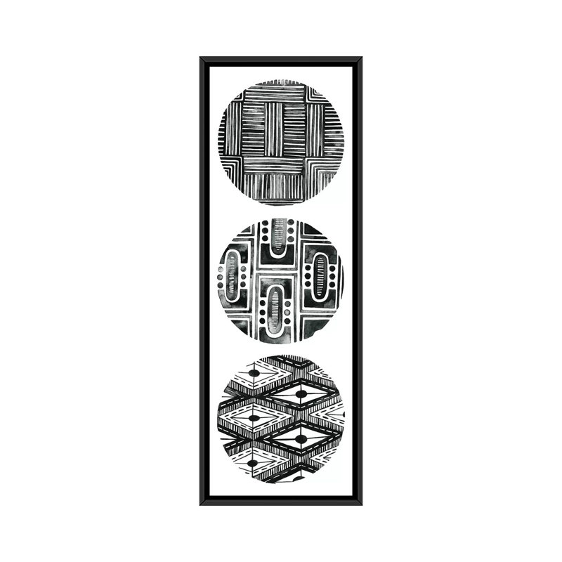 « tribal pattern iv », reproduction d’impression sur toile, H 72 po x l 24 po x P 1,5 po, Cadre noir