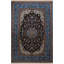 Black-Blue Themed Multi-Coloured Traditional Motif Ethnic Patterned Fringed Vintage Decorative Rug-751550926