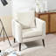 Fauteuil rembourré avec tissu chenille - beige pour l'ameublement de chambre à coucher brun-1323464499