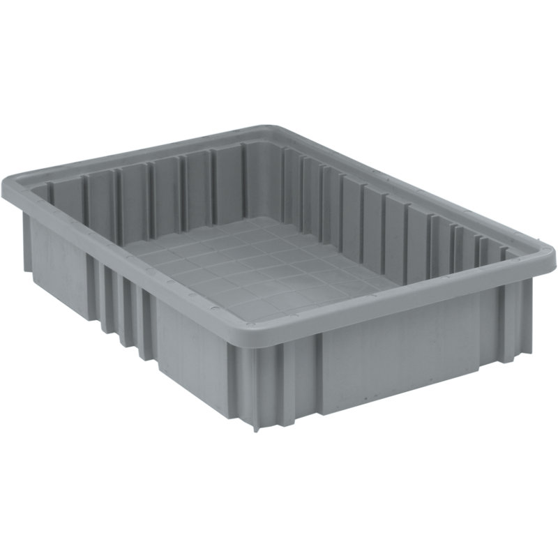 Contenant diviseur à grille, 16, boîte de 12, Gris, H 3,50 po x l 10,88 po x P 16,50 po