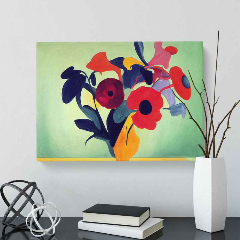 Unbeatable Modern Flowers - Wrapped Canvas, 50cm H x 76cm W x 3cm D