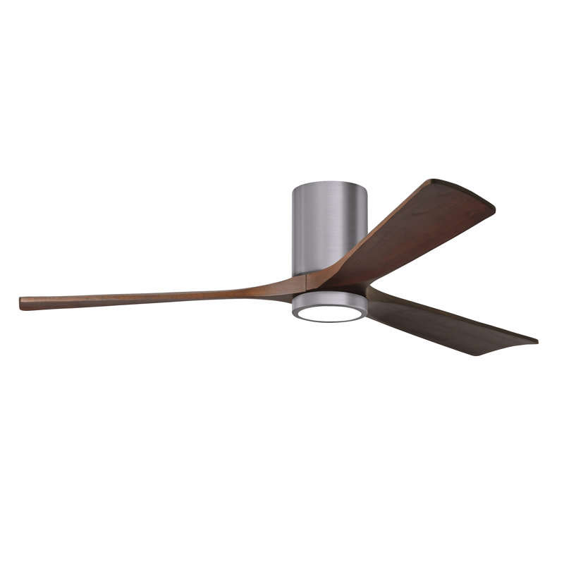 Olivier à 3 pales DEL standard avec ventilateur de plafond et ensemble d'éclairage inclus, Noyer, Étain brossé, 60"