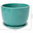 Indoor Ceramic Plant Pot – 7 Inch Turquoise Decorative Planter with Drainage Hole and Attached Saucer-1136824959-1136824958-1136824953
