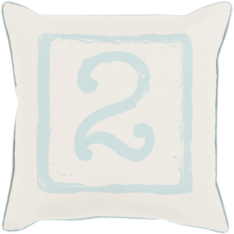 Housse de coussin en coton , 18 po x 18 po, Kaki / bleu sarcelle, 2