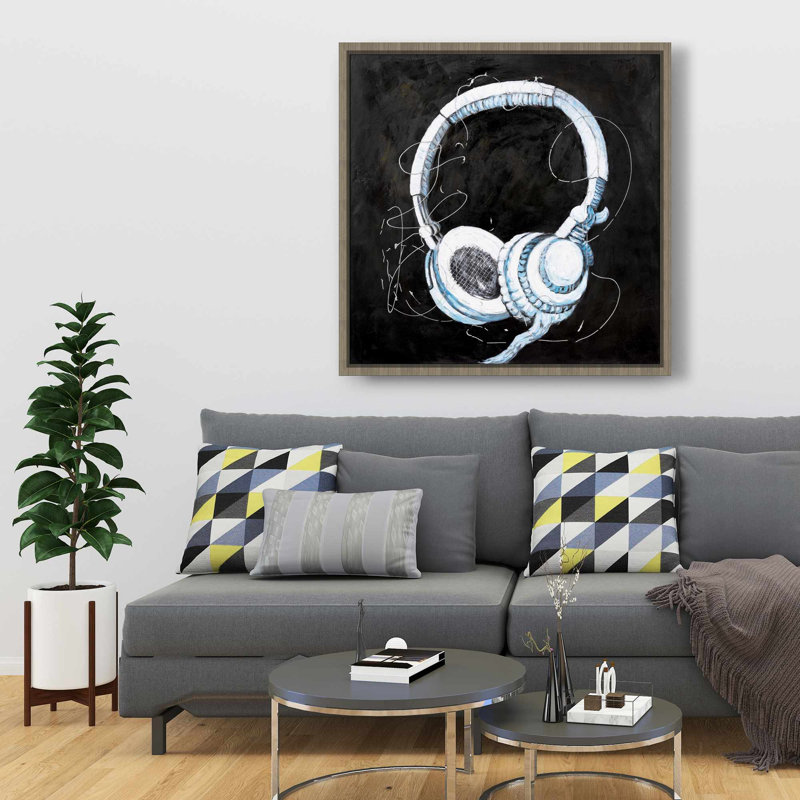Casque d'écoute musicale homme caverne | Reproduction d'art pour la maison