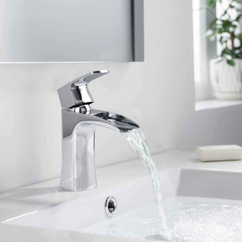 Robinet de salle de bain monotrou avec cascade Waterfall