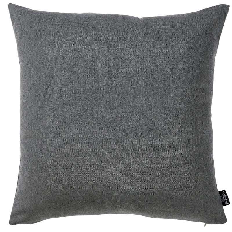 Ensemble de 2 housses de coussin décoratives en sergé brossé gris, gris