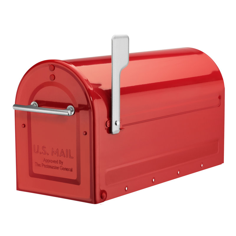 Boulder Post Mounted Mailbox, Red