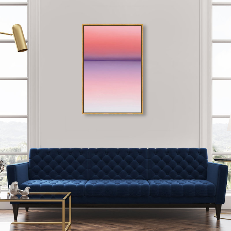 Peach Coastline II Print by Oliver Gal, 55"H x 37"W, Gold Floater Frame