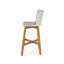 Tabouret de bar d'extérieur en bois fini teck avec osier gris clair, ensemble de 2 | Idée de cadeau-63825592