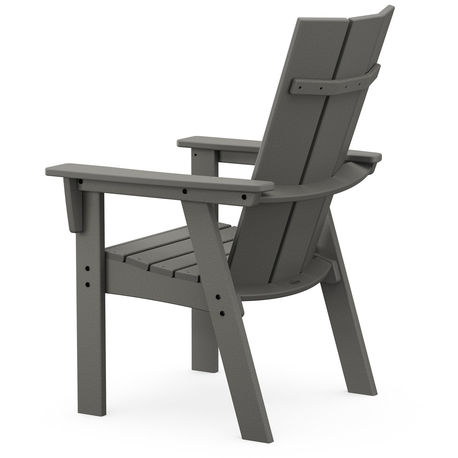 POLYWOOD Modern Curveback Adirondack Dining Chair, Slate Gray