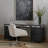Bayline Glass Top Metal Base Executive Desk