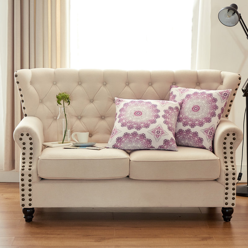 Housse de coussin en polyester Delia, Mauve magenta, 20 po X 20 po