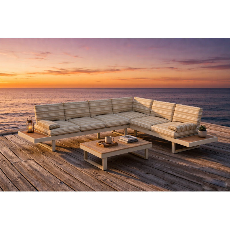 Fonda  Sofa Beige Striped Cushion Model