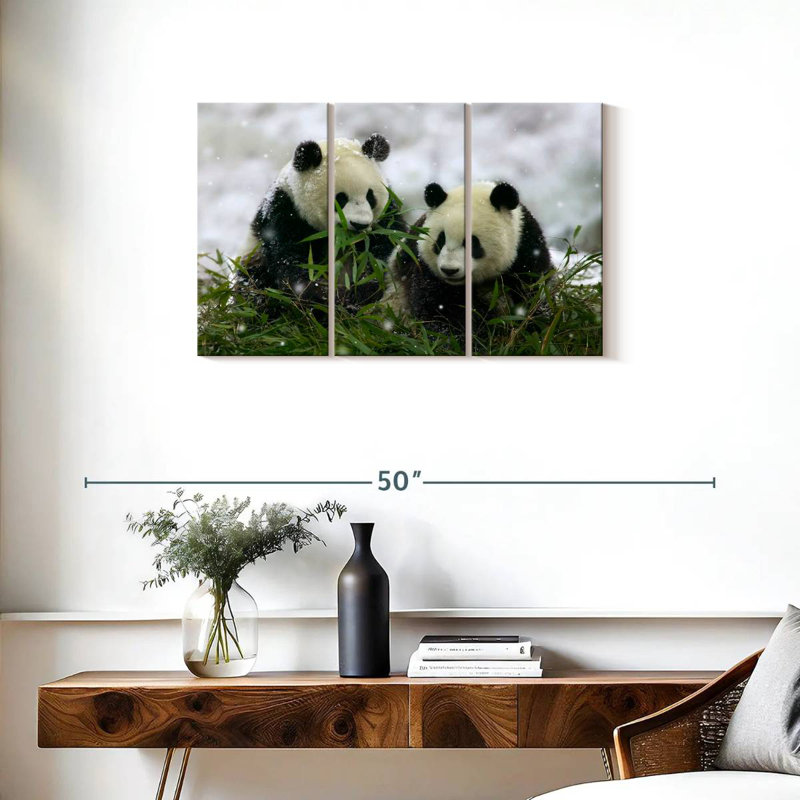 Winter Pandas, 20" H x 33" W