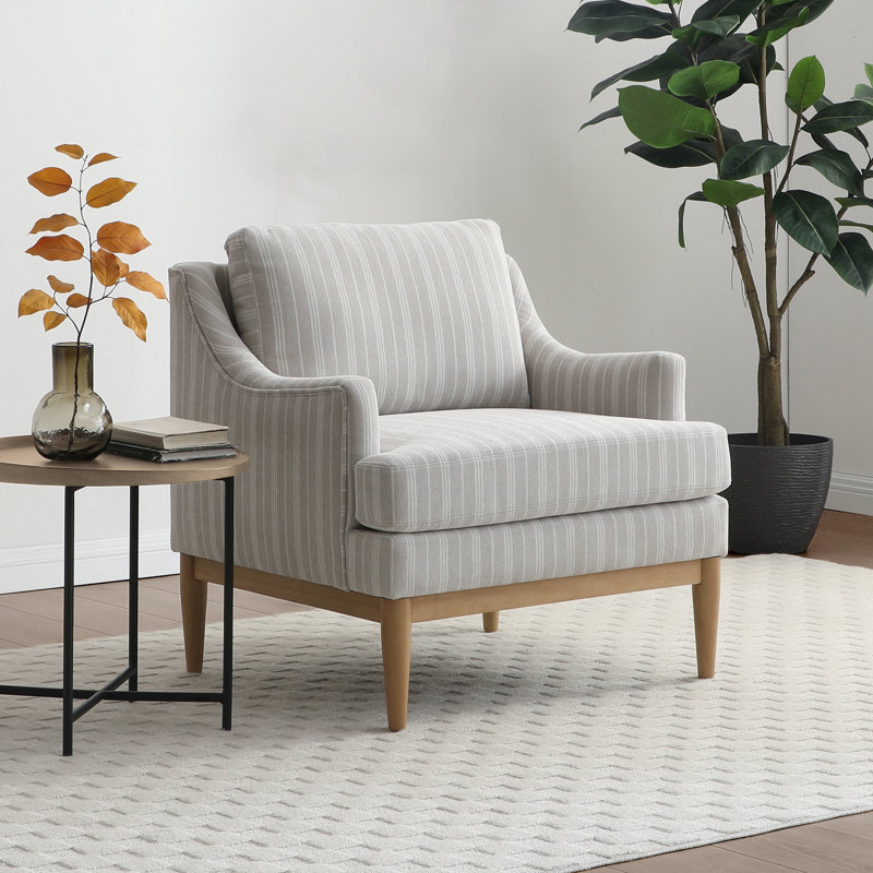 Coeymans Sloped Arms Accent Chair, Cream