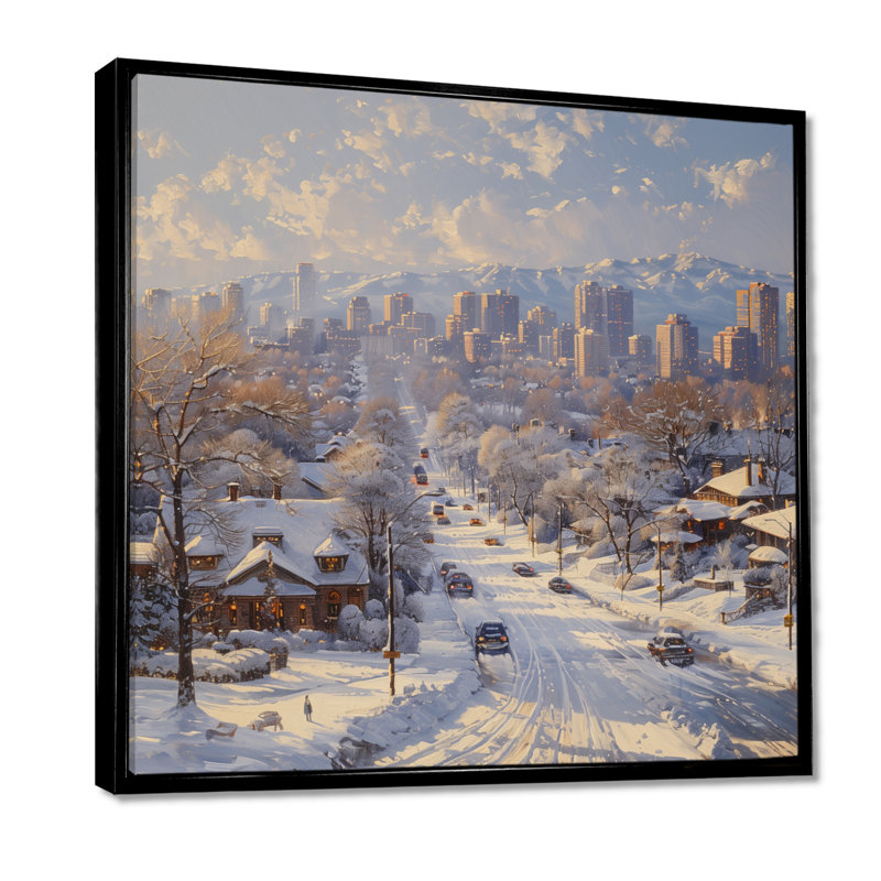 Blanc et gris Calgary Winter Morning II - Canada Wall Art Living Room, H 30 po x l 30 po x P 1 po