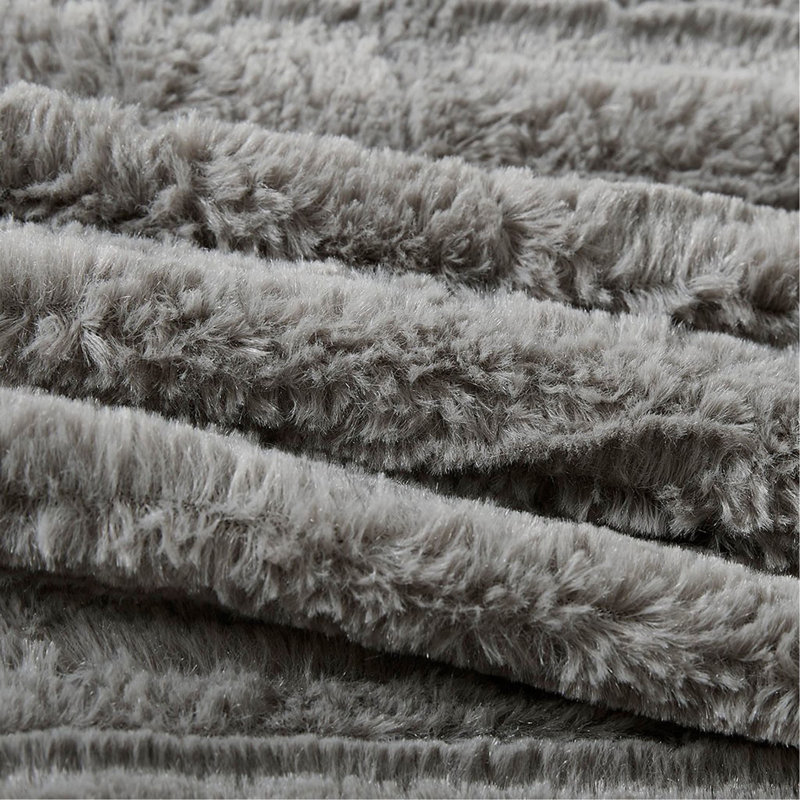 Ensemble d'édredon en duvet synthétique double / grand, Édredon grand et 2 taies décoratives, Gris