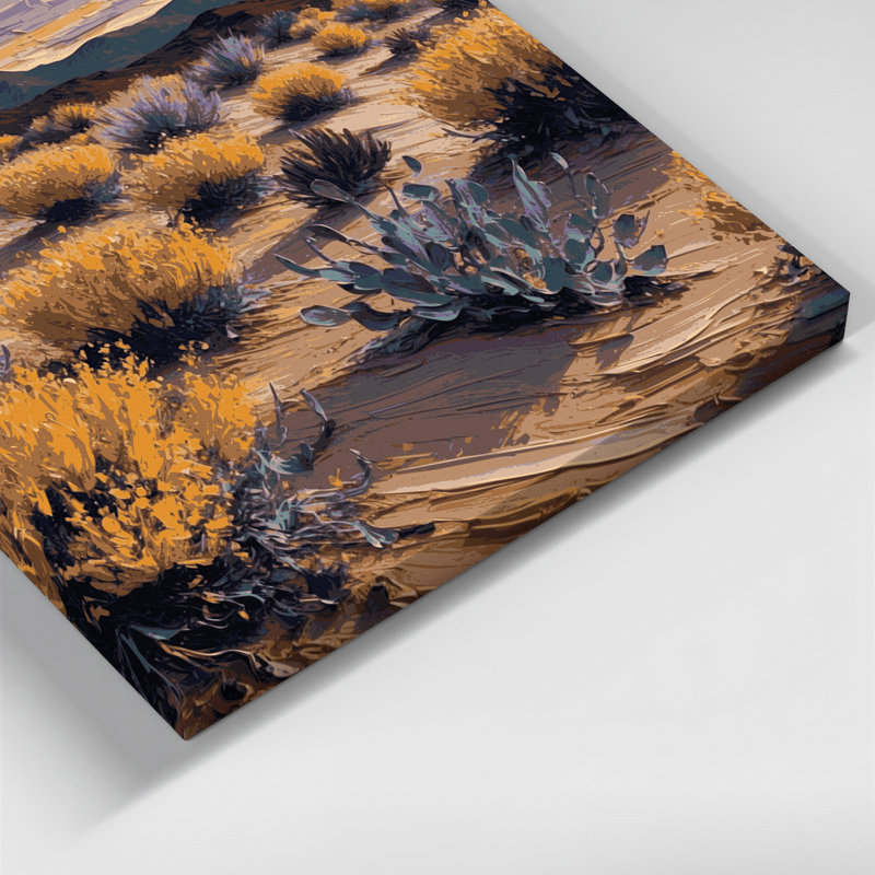 «Southwestern Plants», art mural brun sur toile 153, H 11 po x l 14 po