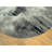 8'x8' Ebony Black Abstract Design Wool and Silk Hand Knotted Round Rug