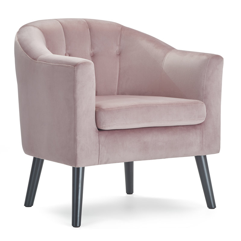 Adore 27.5" Wide Tufted Velvet Accent Chair, Pink