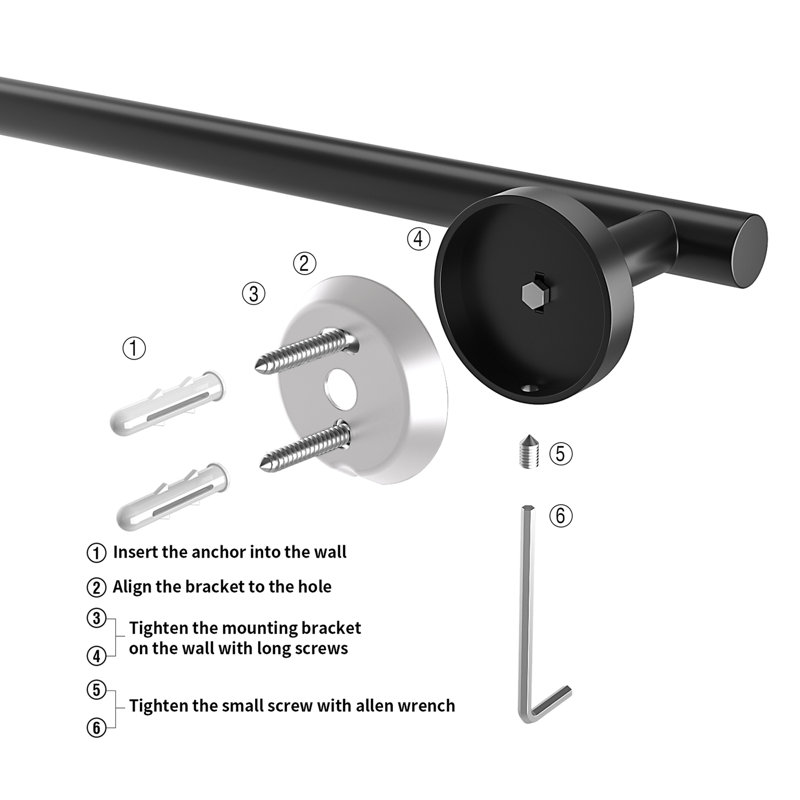 4 - Piece Bathroom Hardware Set, Black
