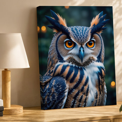 Reproduction d'art sur toile, "Gros plan, portrait d'un majestueux hibou"