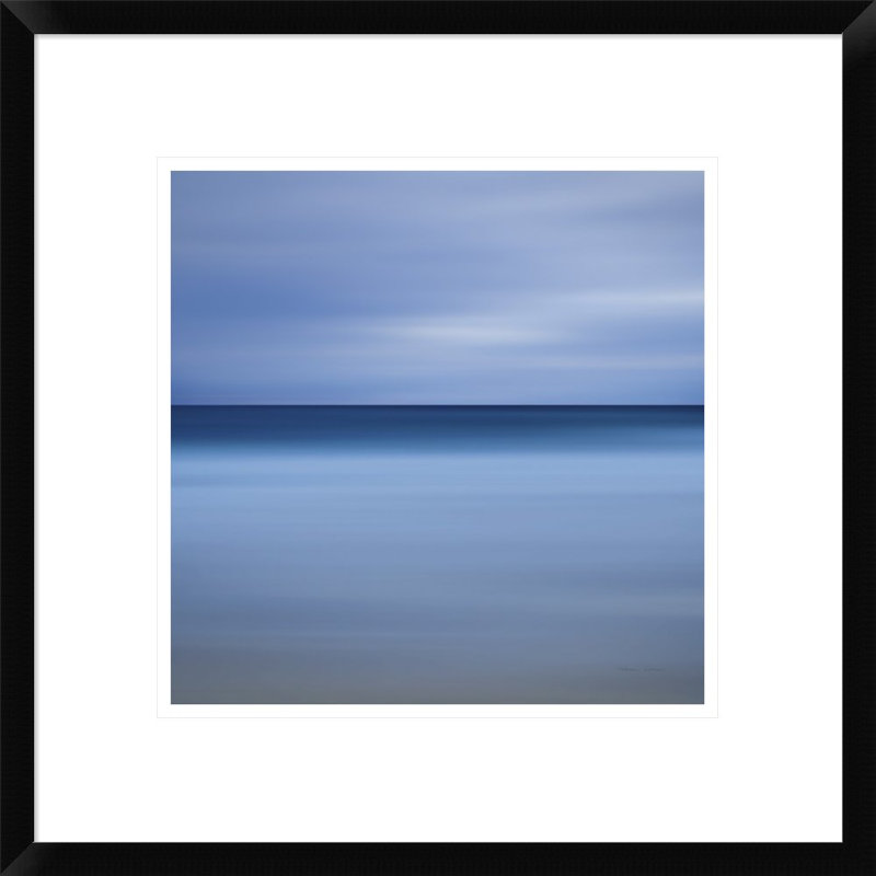 Beach Blues, Blanc brillant, Cadre blanc Collins, H 19,75 po x l 19,75 po x P 1 po