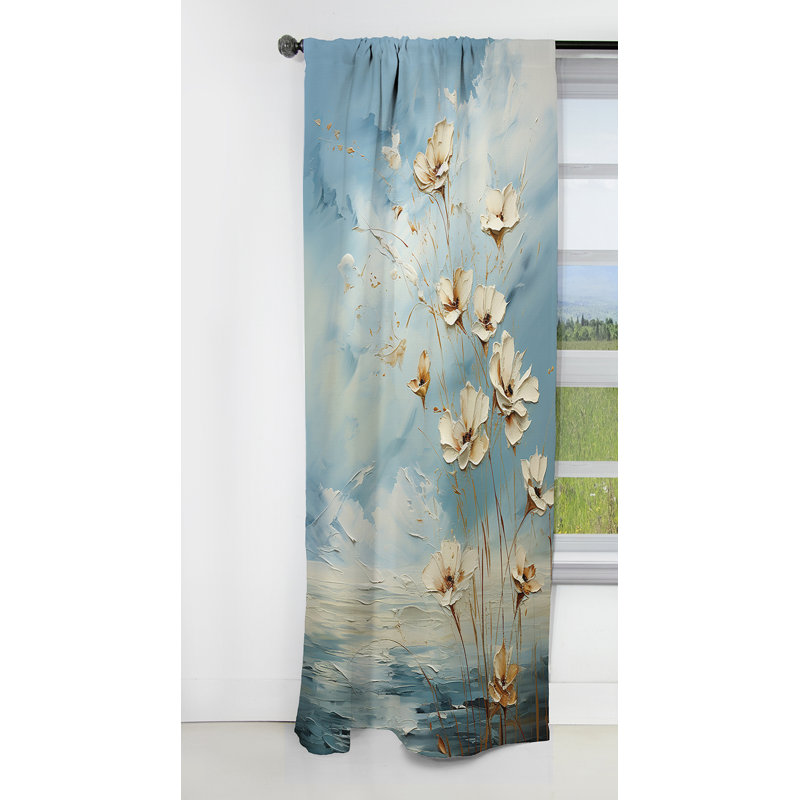 Kaylyn - Rideau à fleurs - Rideau occultant à motif floral - 1 panneau, L 52 po x L 84 po