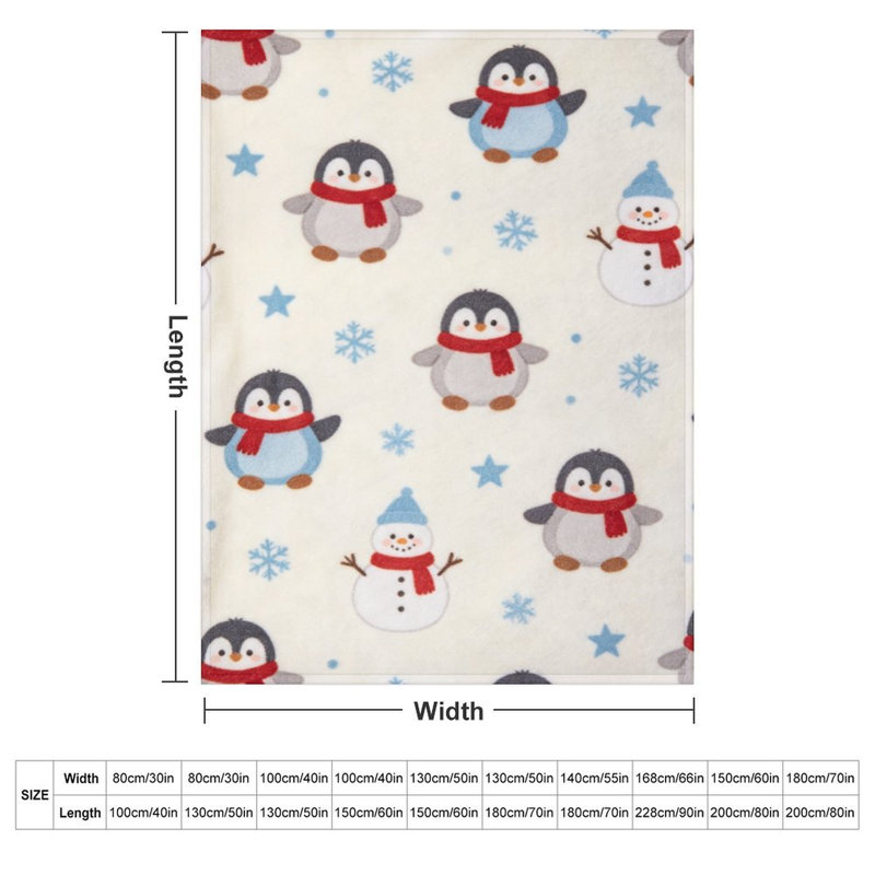 Jeté en flanelle Penguins Snowmen Luxury, 60 x 80 po