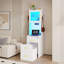 Tall Dressing Table with Motion Sensor 3-colour lighting, Foldable Cosmetic Mirror, Charging Socket,-629140543
