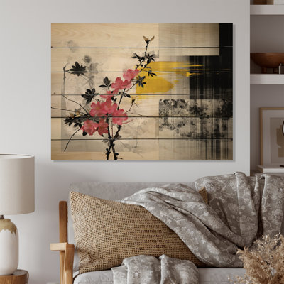 Art asiatique Sumi Blossom III sur bois