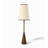 Cone Wood Base Fabric Shade Floor Light Fixture