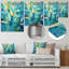 Blue And White Tropical Plants Mirage 1 - Jungle Metal Wall Art-101155929