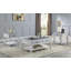 Table basse Iannah avec rangement, en gris rustique et blanc vieilli