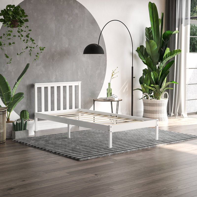 Frederique Solid Wood Bed, Single (3'), White