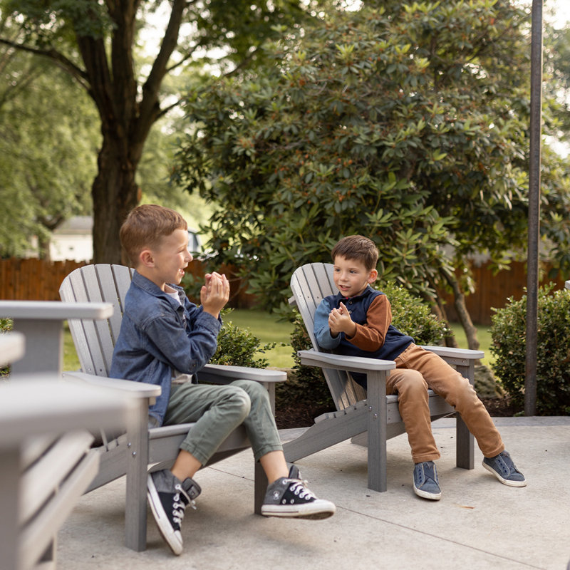 Berlin Gardens Kids Comfo Back Adirondack Chair, Aruba Blue/Antique Mahogany