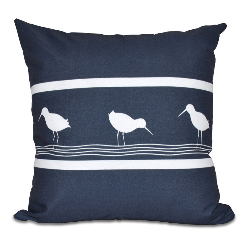 Housse et insert de coussin carré d'extérieur Nautical Nights, Bleu marine, 20 po x 20 po