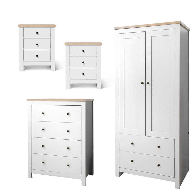 Maryhannah 4 Piece Bedroom Set, Alabaster White