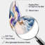 «Blue and Gold Splash Paint III - Abstract Spirals», art mural incurvé en métal pour le salon, impression asymétrique bleue sur métal-105568146