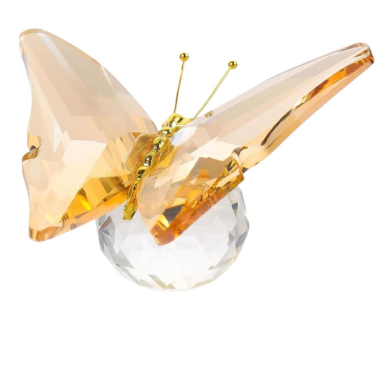 Figurine papillon jaune en cristal