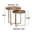 Ensemble de tables d'appoint en bois rondes et perlées avec support en métal doré